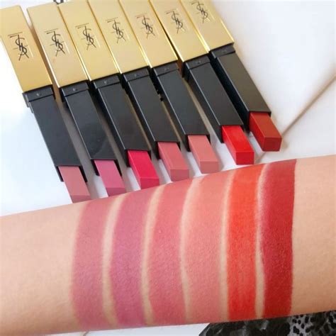 ysl rouge pur couture the slim matte lipstick swatches|rouge pur couture matte lipstick.